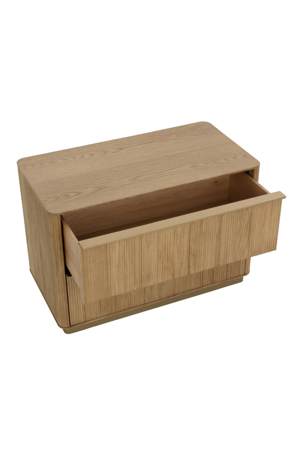 Modern European furniture - Rectangular Rustic Oak & Gold Nightstand - www.oroa.com