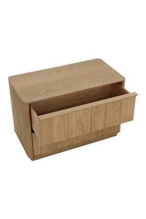Modern European furniture - Rectangular Rustic Oak & Gold Nightstand - www.oroa.com