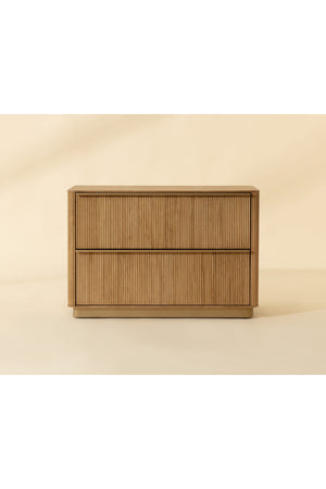 Modern European furniture - Rectangular Rustic Oak & Gold Nightstand - www.oroa.com
