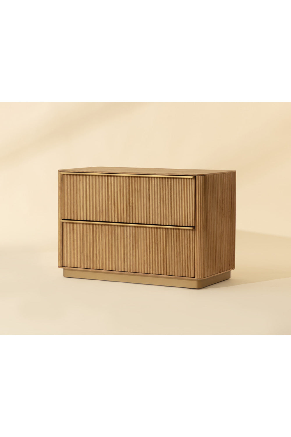 Modern European furniture - Rectangular Rustic Oak & Gold Nightstand - www.oroa.com