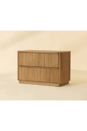 Modern European furniture - Rectangular Rustic Oak & Gold Nightstand - www.oroa.com
