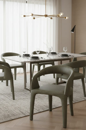 Modern European furniture - Open-Back Leather Look Dining Chair - www.oroa.com