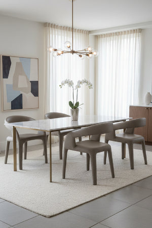 Modern European furniture - Open-Back Leather Look Dining Chair - www.oroa.com
