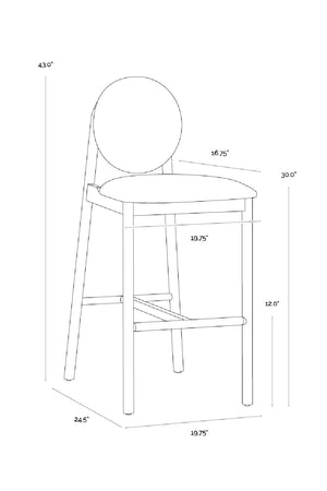 Black Round-Back Bar Stool | Splendido Orabell | Oroa.com