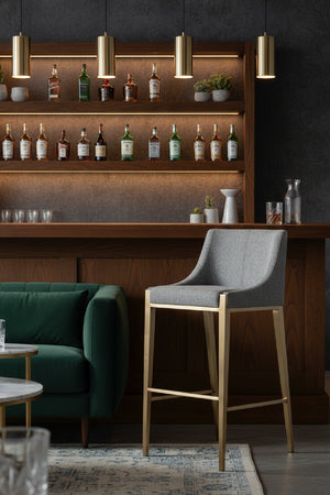 Modern European furniture - Fabric Upholstered Bar Stool - www.oroa.com