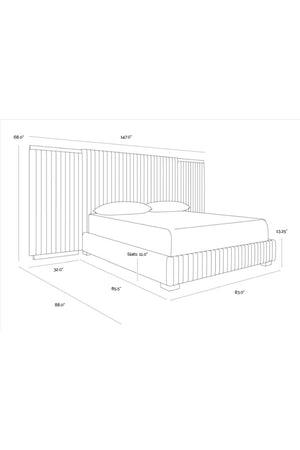 Modern European furniture - Channeled Panel Headboard King Bed - www.oroa.com