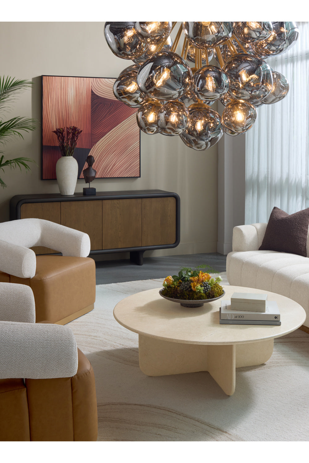 Modern European furniture - Gray Glass Orbs Chandelier - www.oroa.com