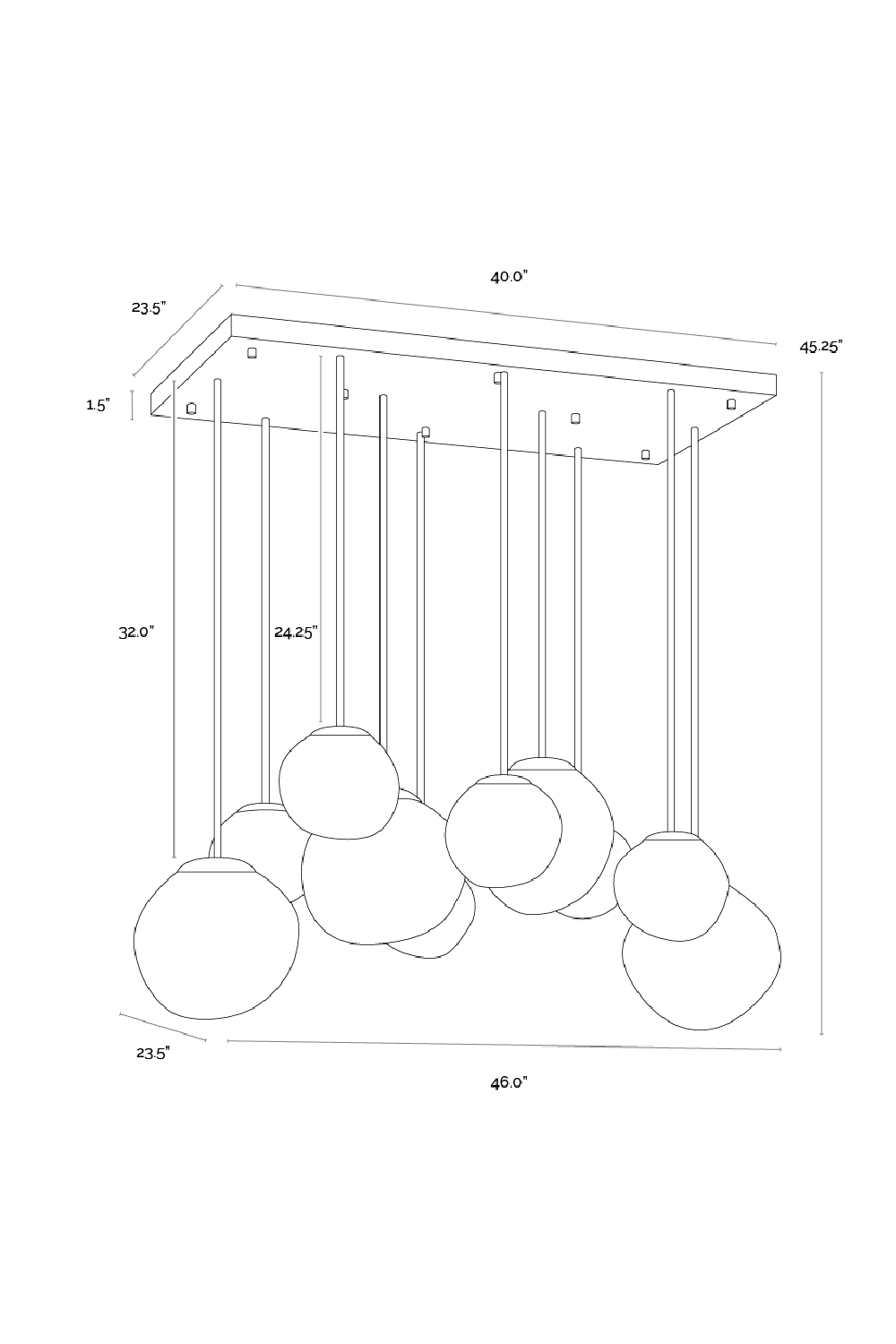 Modern European furniture - Gray Glass Orbs Chandelier - www.oroa.com