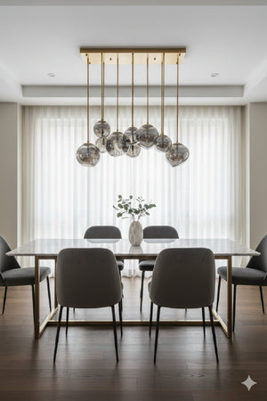 Modern European furniture - Gray Glass Orbs Chandelier - www.oroa.com