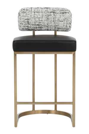 Modern European furniture - Brass Frame Upholstered Counter Stool - www.oroa.com