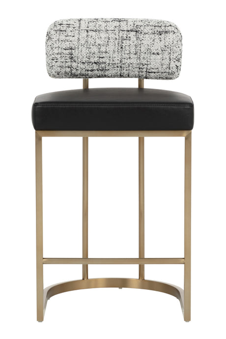 Modern European furniture - Brass Frame Upholstered Counter Stool - www.oroa.com