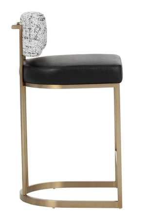 Modern European furniture - Brass Frame Upholstered Counter Stool - www.oroa.com