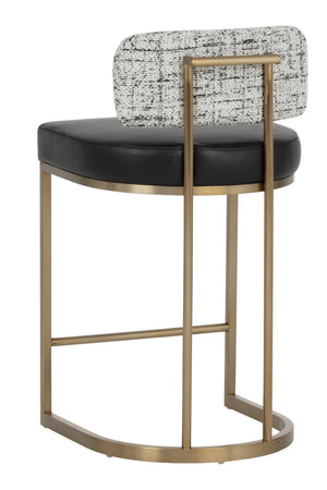 Modern European furniture - Brass Frame Upholstered Counter Stool - www.oroa.com