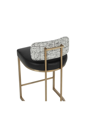 Modern European furniture - Brass Frame Upholstered Counter Stool - www.oroa.com
