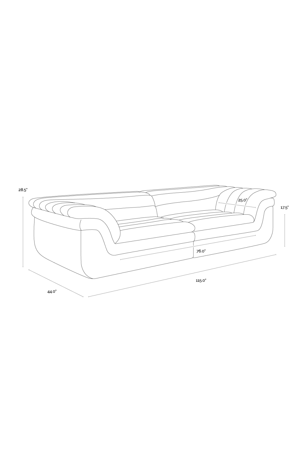 Modern European furniture - Deep-Channeled Fabric Sofa - www.oroa.com