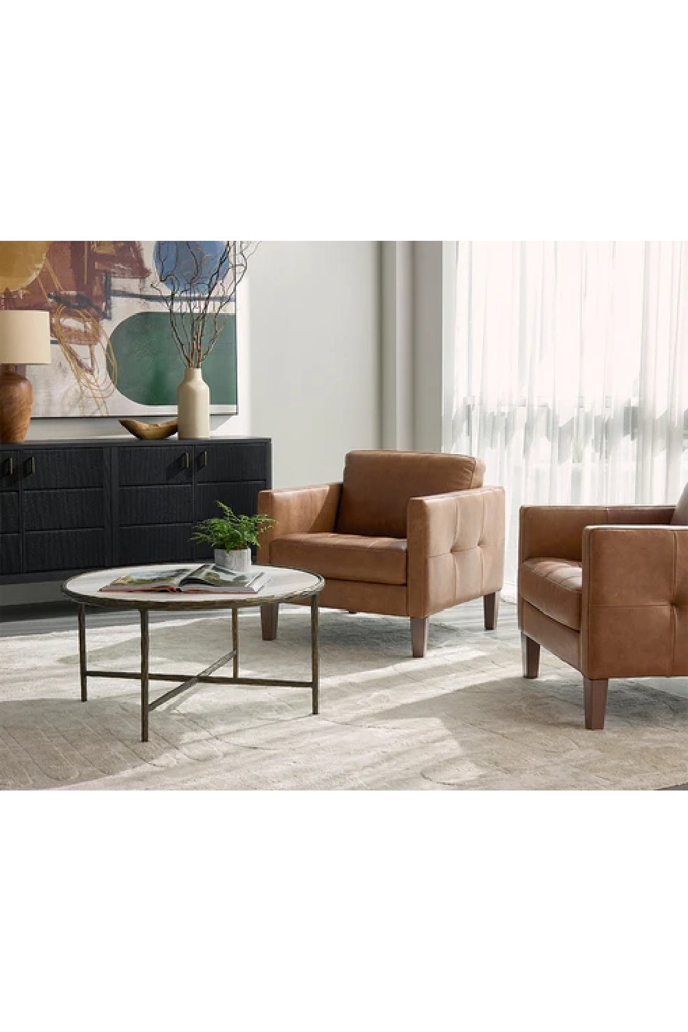   Modern European furniture - Brass Framed Marble Coffee Table - www.oroa.com | Oroa.com