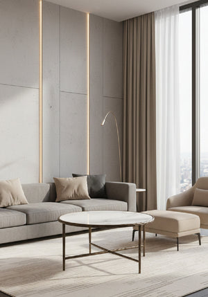   Modern European furniture - Brass Framed Marble Coffee Table - www.oroa.com | Oroa.com