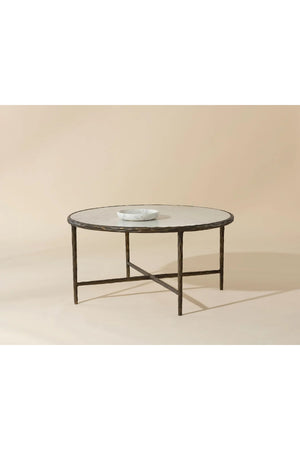   Modern European furniture - Brass Framed Marble Coffee Table - www.oroa.com | Oroa.com