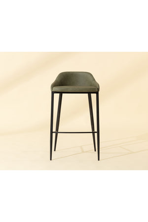 Modern European furniture - Low-Back Leather Look Bar Stool - www.oroa.com