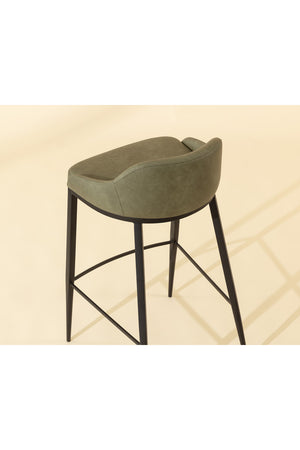 Modern European furniture - Low-Back Leather Look Bar Stool - www.oroa.com