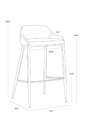 Modern European furniture - Low-Back Leather Look Bar Stool - www.oroa.com