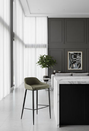 Modern European furniture - Low-Back Leather Look Bar Stool - www.oroa.com