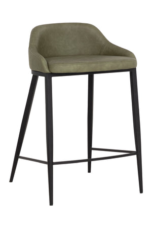 Modern European furniture - Low-Back Leather-Look Counter Stool - www.oroa.com