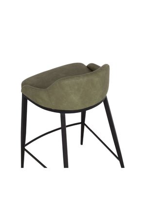 Modern European furniture - Low-Back Leather-Look Counter Stool - www.oroa.com