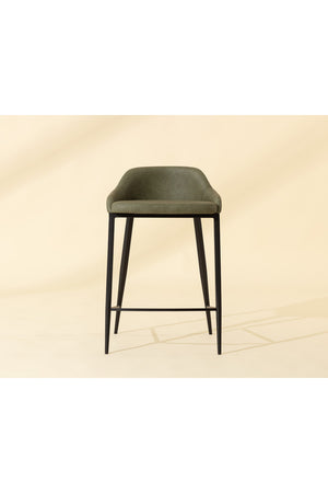 Modern European furniture - Low-Back Leather-Look Counter Stool - www.oroa.com