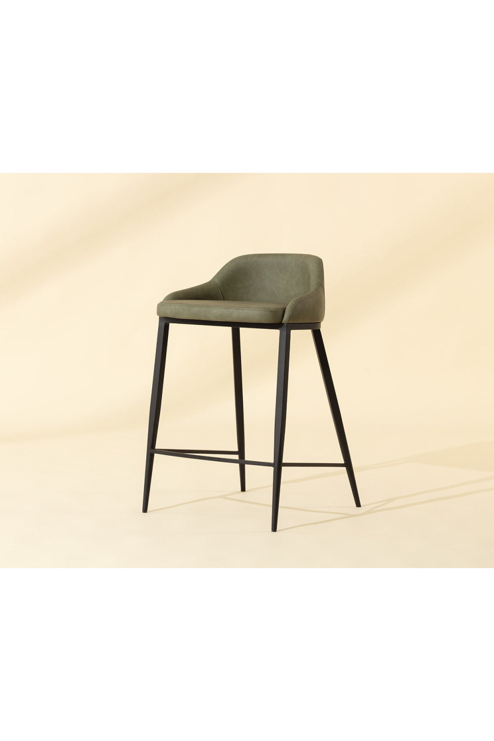 Modern European furniture - Low-Back Leather-Look Counter Stool - www.oroa.com