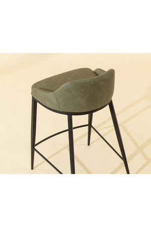 Modern European furniture - Low-Back Leather-Look Counter Stool - www.oroa.com
