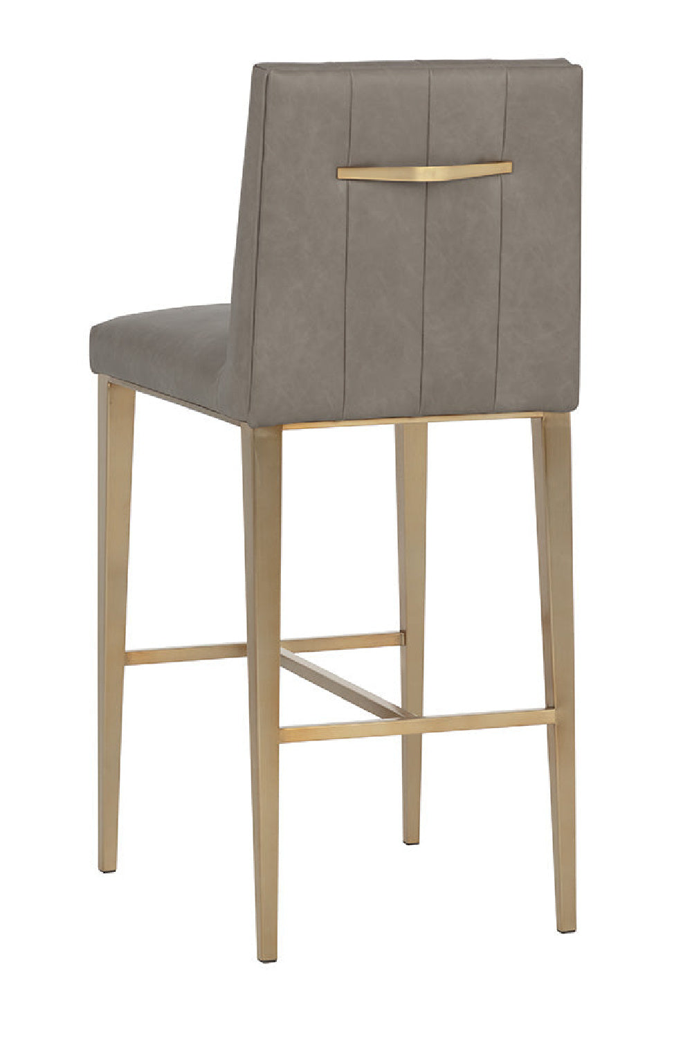 Modern European furniture - Vertical-Channeled Leather-Look Bar Stool - www.oroa.com