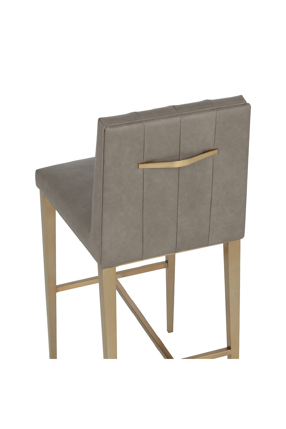 Modern European furniture - Vertical-Channeled Leather-Look Bar Stool - www.oroa.com