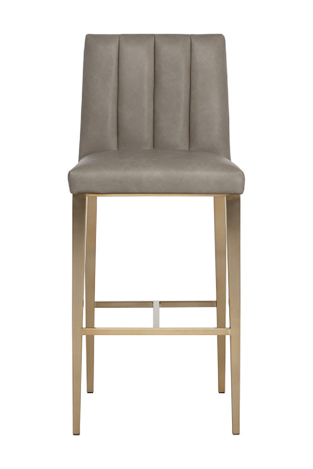 Modern European furniture - Vertical-Channeled Leather-Look Bar Stool - www.oroa.com