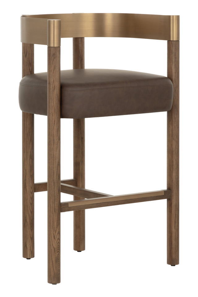 Brown Ash Curved Bar Stool | Splendido Manolo | Oroa.com