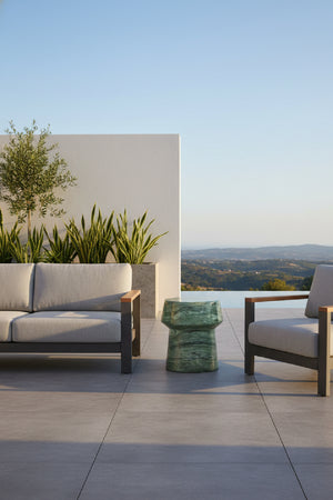 Modern European furniture - Marble Look Indoor/Outdoor End Table - www.oroa.com