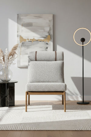   Modern European furniture - Gray Boucle Lounge Chair - www.oroa.com | Oroa.com