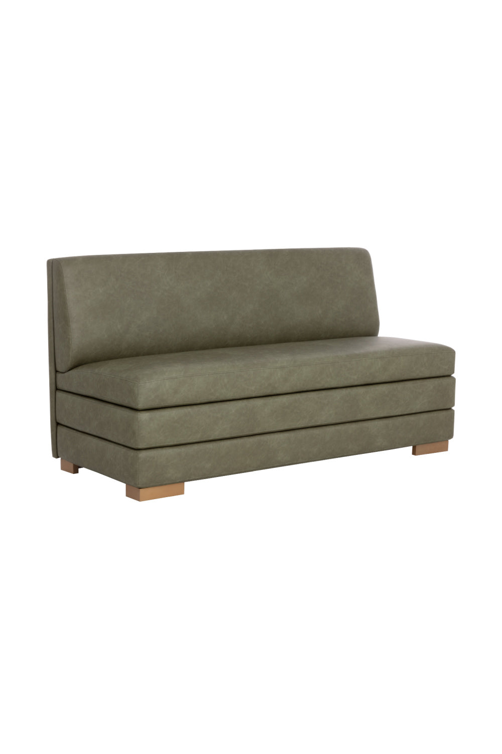 Modern European furniture - Green Leather Banquette - www.oroa.com