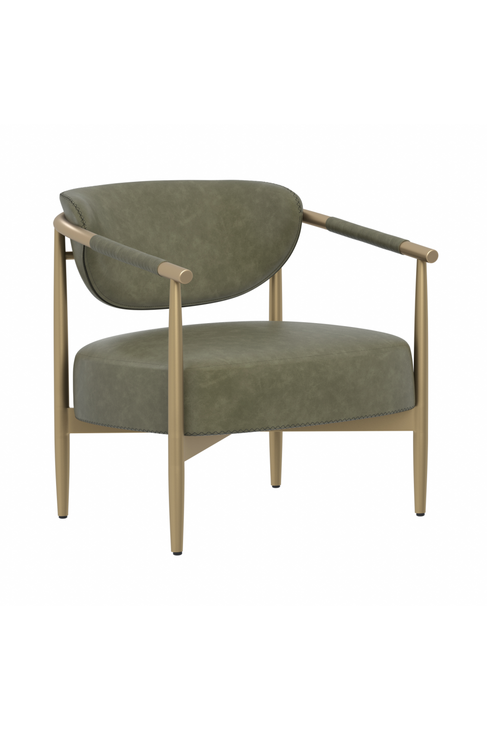 Modern European furniture - Gold-Framed Leather Lounge Chair - www.oroa.com