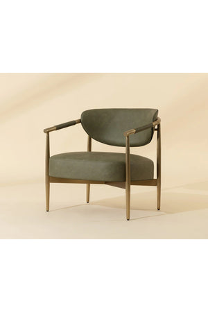Modern European furniture - Gold-Framed Leather Lounge Chair - www.oroa.com