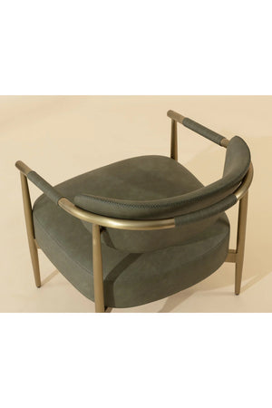 Modern European furniture - Gold-Framed Leather Lounge Chair - www.oroa.com