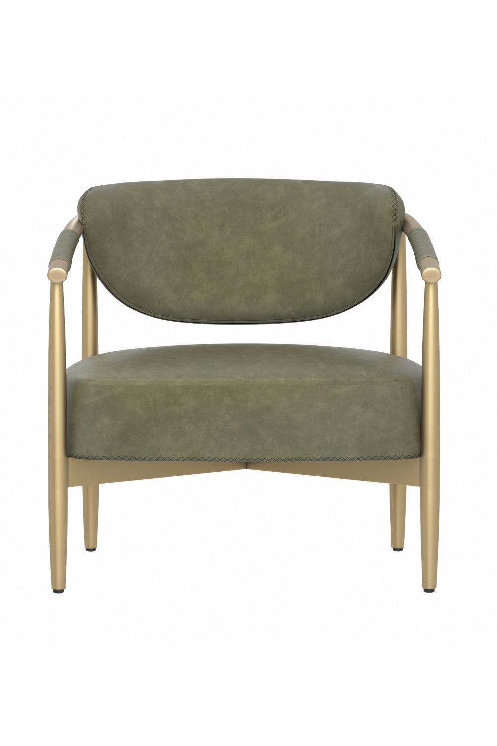 Modern European furniture - Gold-Framed Leather Lounge Chair - www.oroa.com