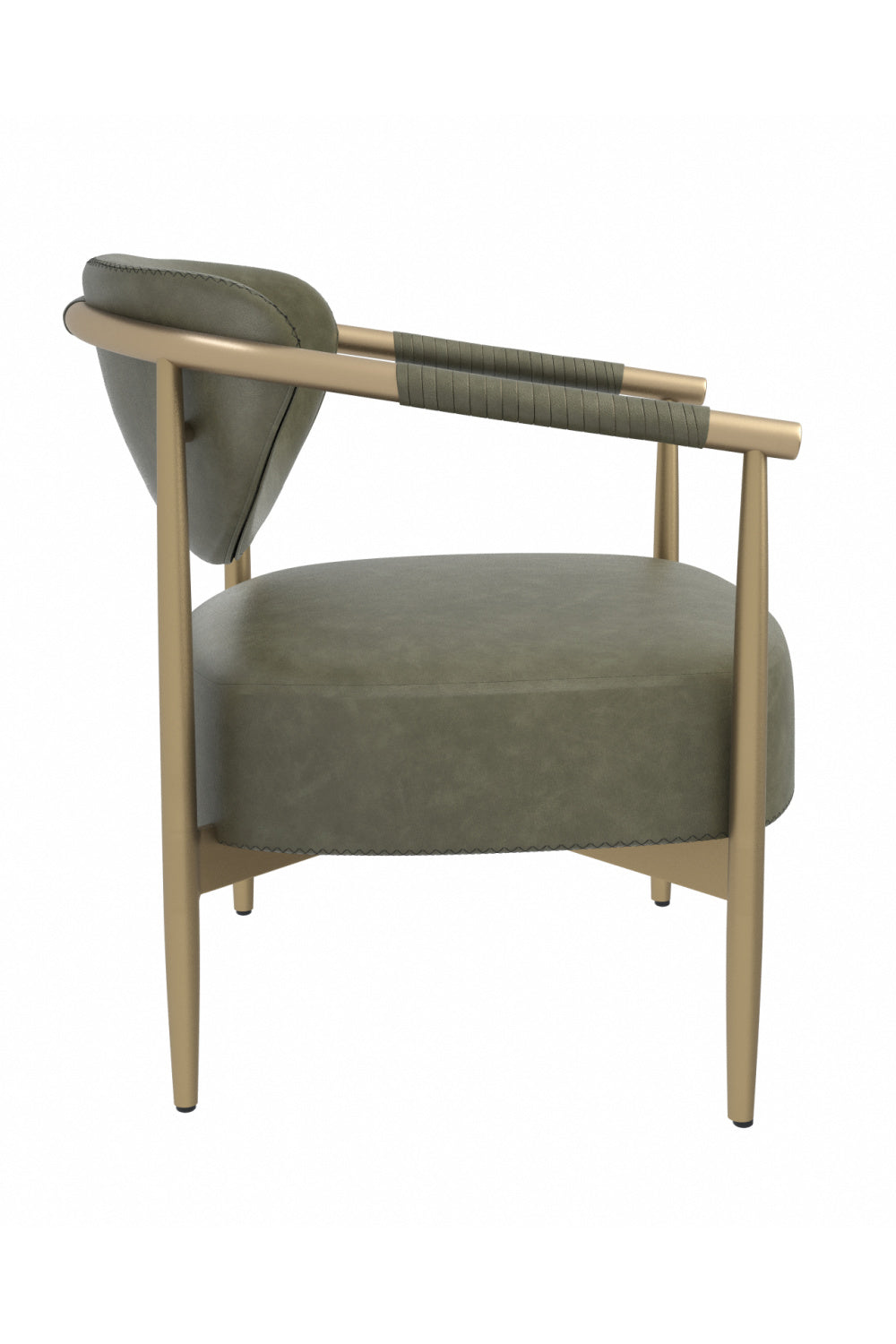 Modern European furniture - Gold-Framed Leather Lounge Chair - www.oroa.com