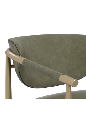 Modern European furniture - Gold-Framed Leather Lounge Chair - www.oroa.com