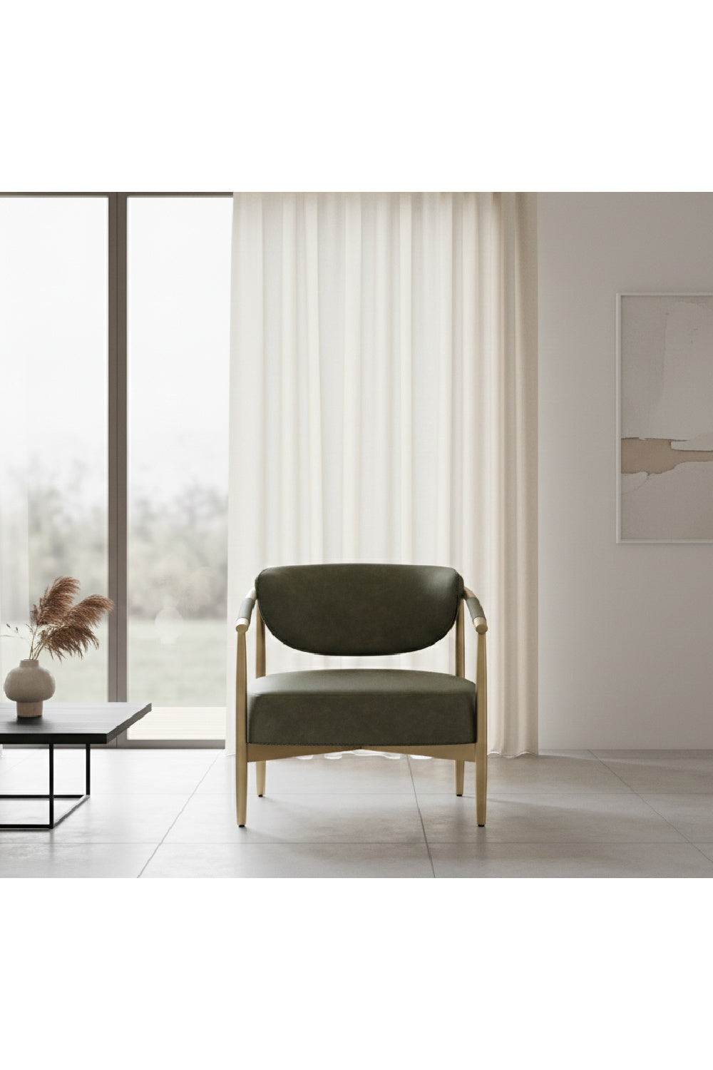 Modern European furniture - Gold-Framed Leather Lounge Chair - www.oroa.com