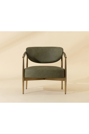 Modern European furniture - Gold-Framed Leather Lounge Chair - www.oroa.com