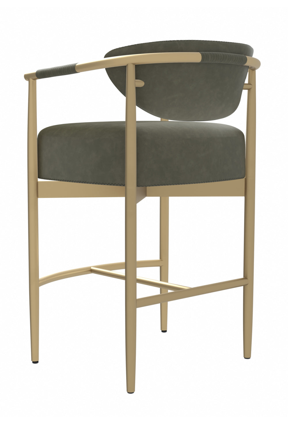 Modern European furniture - Gold Framed Leather-Look Bar Stool - www.oroa.com