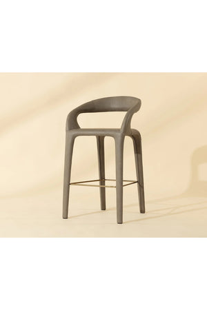 Modern European furniture - Open-Back Leather Bar Stool - www.oroa.com