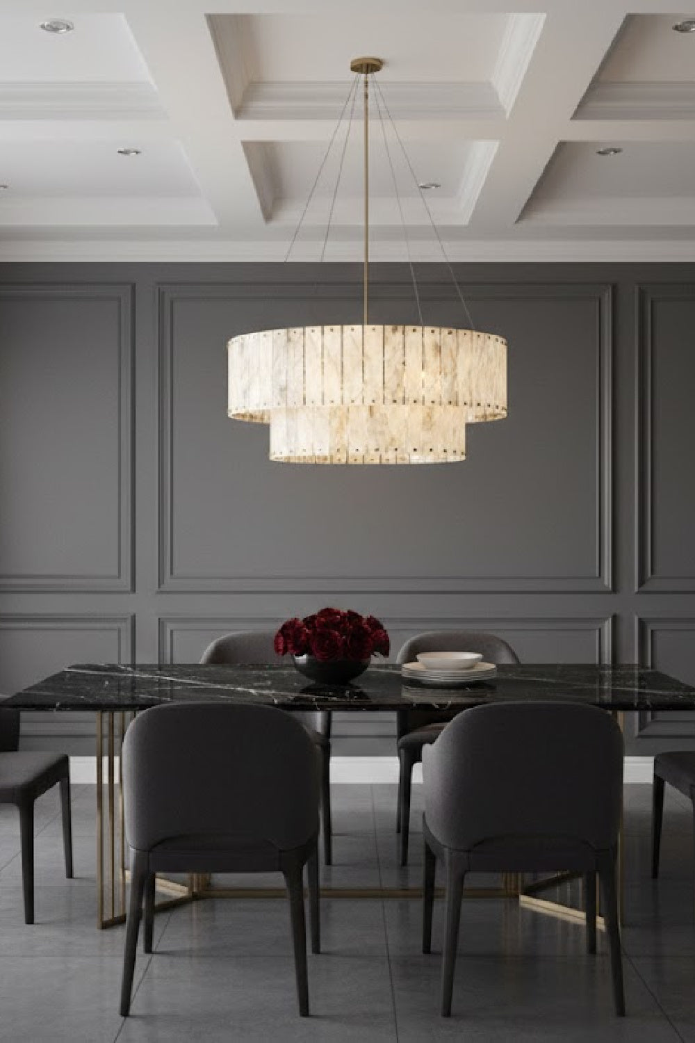 2-Tier Alabaster Chandelier | Splendido Apsara | Oroa.com