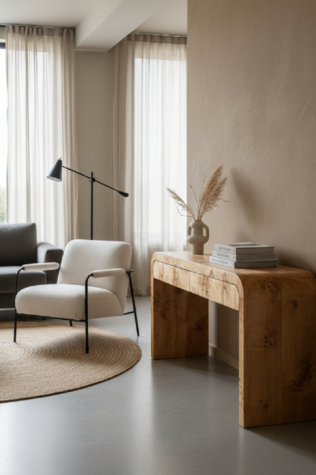 Burl Veneer Console Table | Splendido Rowena | Oroa.com